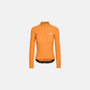 Maillot de ciclismo naranja de manga larga para mujer de Velo Store Mx, modelo Mechanism Pro con ajuste aerodinámico.