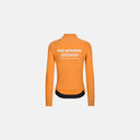 Maillot de ciclismo naranja de manga larga Pas Normal Studios para mujer con logo blanco en la espalda en Velo Store Mx
