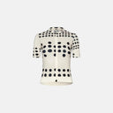 Jersey de ciclismo Pas Normal Studios Essential Light para mujer en color blanco con estampado de puntos negros
