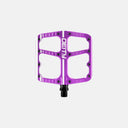 Pedales de plataforma morados Deity Flat Trak de aluminio mecanizado con pines de agarre, disponibles en Velo Store Mx