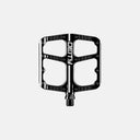 Pedales de MTB Velo Store Mx Deity Flat Trak negros de aluminio mecanizado con perfil cóncavo y pines de agarre