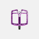 Pedales de MTB Velo Store Mx Deity TMAC en color morado anodizado con diseño cóncavo de aluminio mecanizado