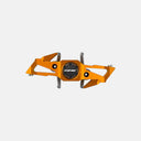 Pedales de MTB Velo Store Mx TIME Speciale 10 en color naranja con plataforma de aleación y sistema de enganche ATAC