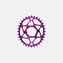 Plato ovalado Velo Store Mx AbsoluteBlack para SRAM Boost en color morado, fabricado en aluminio mecanizado CNC.