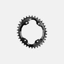 Plato ovalado AbsoluteBlack 104 BCD de aluminio mecanizado CNC en color negro para optimización de tracción en Velo Store Mx