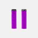 Puños de bicicleta Velo Store Mx Deity MEGATTACK de color morado con perfil grande de 36 mm y abrazaderas negras.