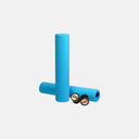 Puños de silicona Velo Store Mx Esigrips Racer's Edge color azul claro para MTB con tapones de manillar incluidos