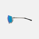 Gafas de ciclismo Velo Store Mx Scicon Aerojet Titanium con lente azul esférica y varillas de titanio plateado.
