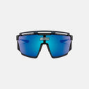 Gafas deportivas Velo Store Mx Scicon Aerowatt con lente azul espejada y montura negra para ciclismo y running