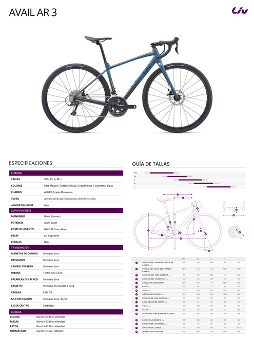 Bicicleta Liv Avail AR 3 T-S (2021)