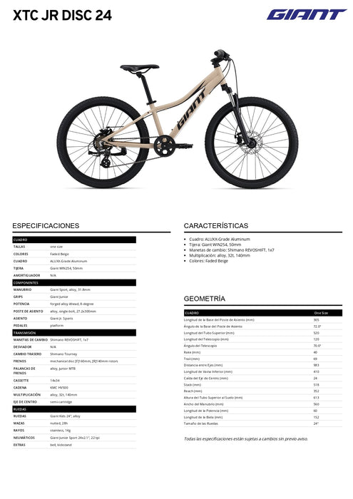 Bicicleta Infantil Giant XTC Jr 24 (2022)
